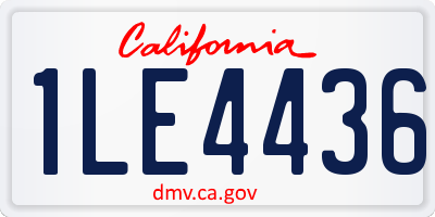 CA license plate 1LE4436