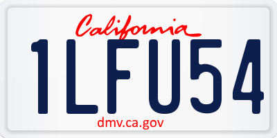 CA license plate 1LFU54