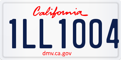 CA license plate 1LL1004