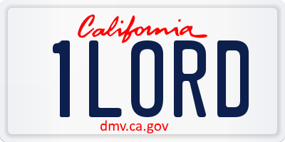 CA license plate 1LORD