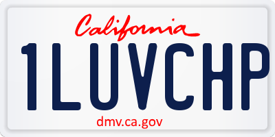 CA license plate 1LUVCHP