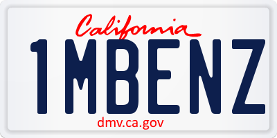 CA license plate 1MBENZ