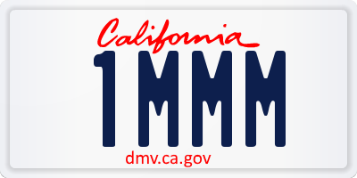 CA license plate 1MMM