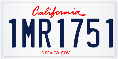 CA license plate 1MR1751