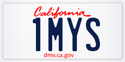 CA license plate 1MYS