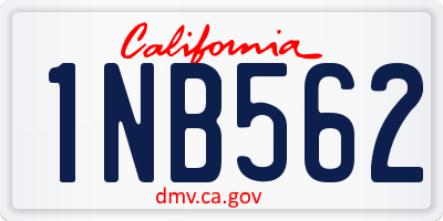 CA license plate 1NB562