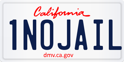 CA license plate 1NOJAIL