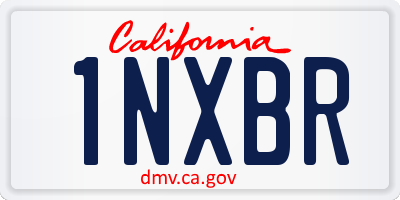 CA license plate 1NXBR