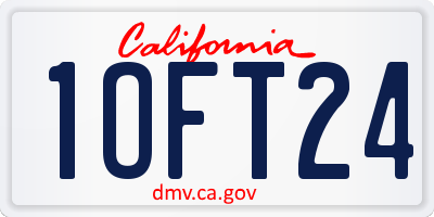 CA license plate 1OFT24