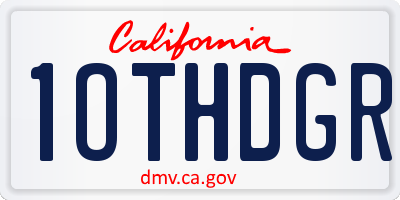 CA license plate 1OTHDGR