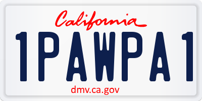 CA license plate 1PAWPA1