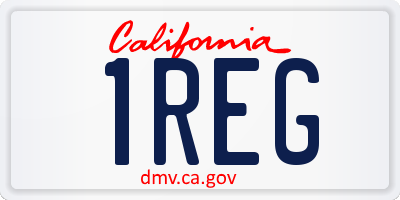 CA license plate 1REG