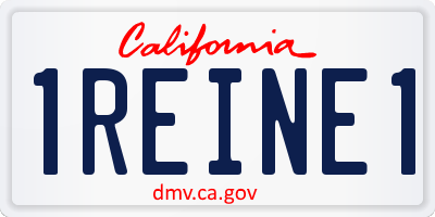 CA license plate 1REINE1