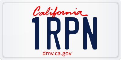 CA license plate 1RPN