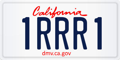 CA license plate 1RRR1