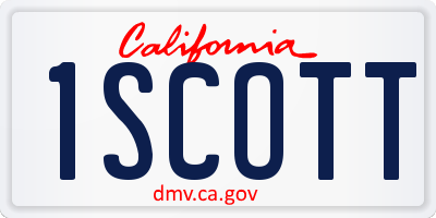 CA license plate 1SCOTT