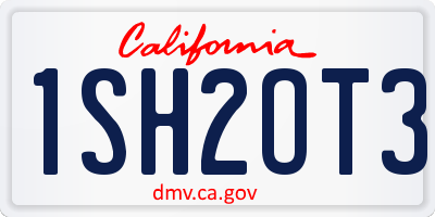 CA license plate 1SH2OT3