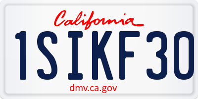 CA license plate 1SIKF30