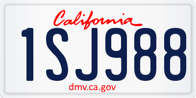 CA license plate 1SJ988