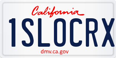 CA license plate 1SLOCRX