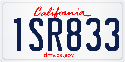 CA license plate 1SR833