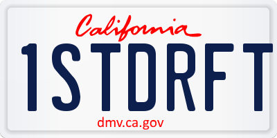 CA license plate 1STDRFT