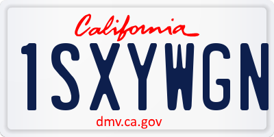 CA license plate 1SXYWGN