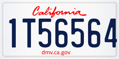 CA license plate 1T56564