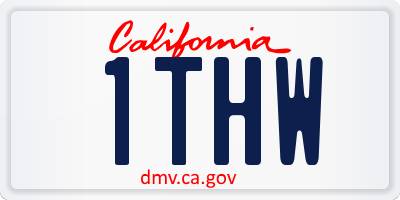 CA license plate 1THW