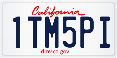 CA license plate 1TM5PI