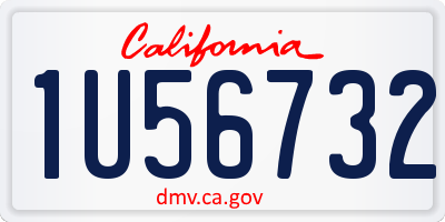 CA license plate 1U56732