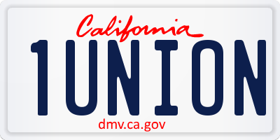 CA license plate 1UNION