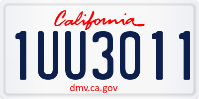 CA license plate 1UU3011