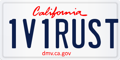 CA license plate 1V1RUST