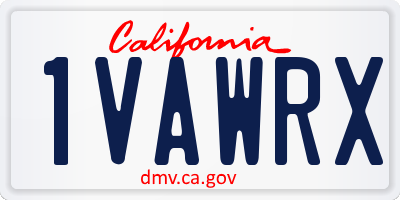 CA license plate 1VAWRX