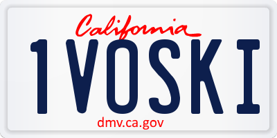 CA license plate 1VOSKI