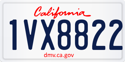 CA license plate 1VX8822