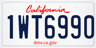 CA license plate 1WT6990