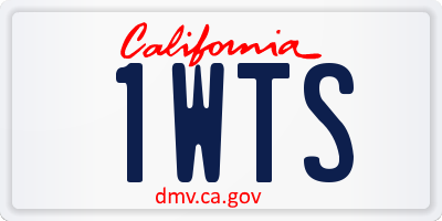 CA license plate 1WTS