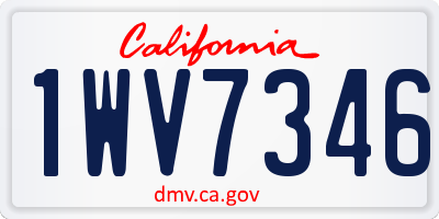 CA license plate 1WV7346