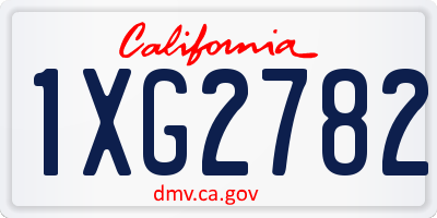 CA license plate 1XG2782