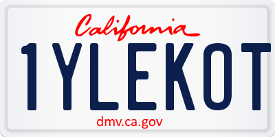 CA license plate 1YLEKOT