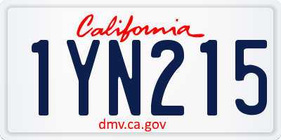 CA license plate 1YN215