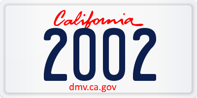 CA license plate 2002