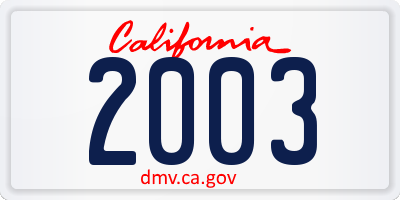 CA license plate 2003