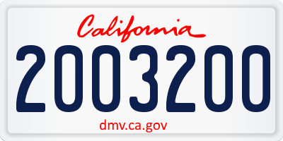 CA license plate 2003200