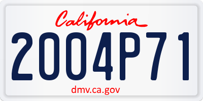 CA license plate 2004P71