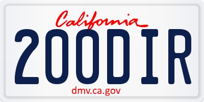 CA license plate 200DIR