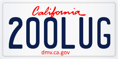 CA license plate 200LUG