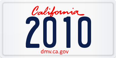 CA license plate 2010